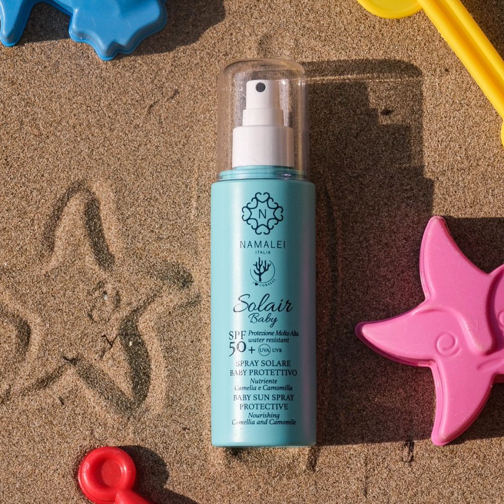 Spray Solare Baby Protettivo Nutriente Nutriente SPF 50 + Camelia e Camomilla