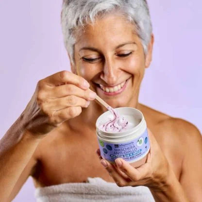 Maschera capelli anti-giallo Per capelli bianchi, grigi e biondi con Mirtillo bio e Amla