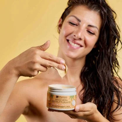 Maschera capelli ristrutturante Per capelli danneggiati e sfibrati con Cocco bio e Fitocheratina