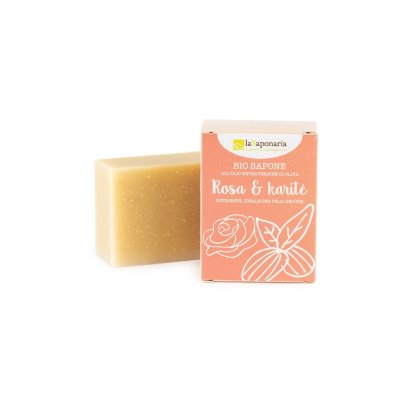 Sapone rosa e burro di karitè Sapone solido nutriente e addolcente ideale per pelli secche e sensibili