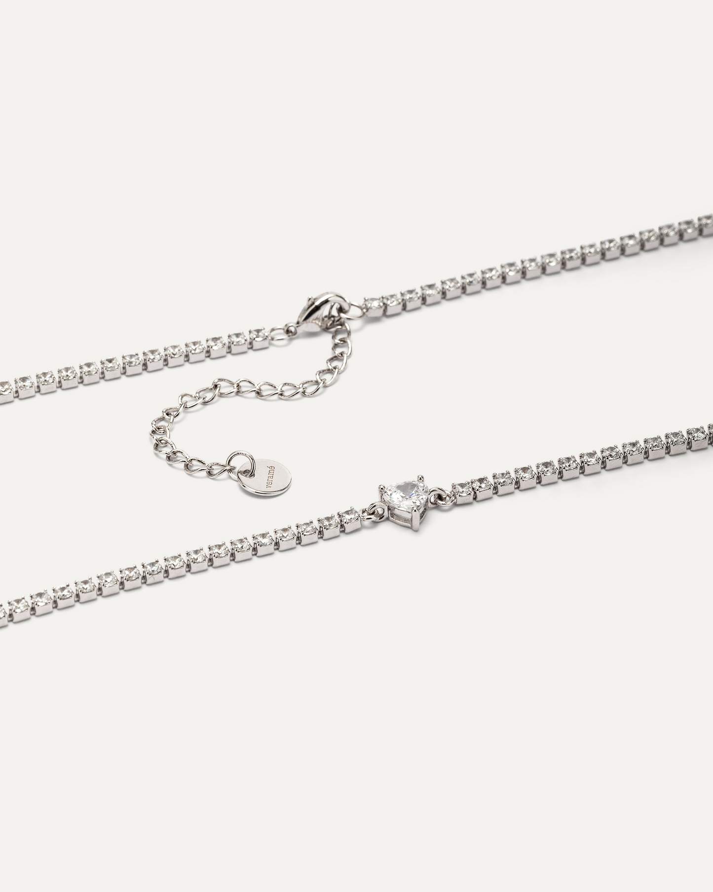 Collana Tennis con zircone centrale taglio cuore Clara