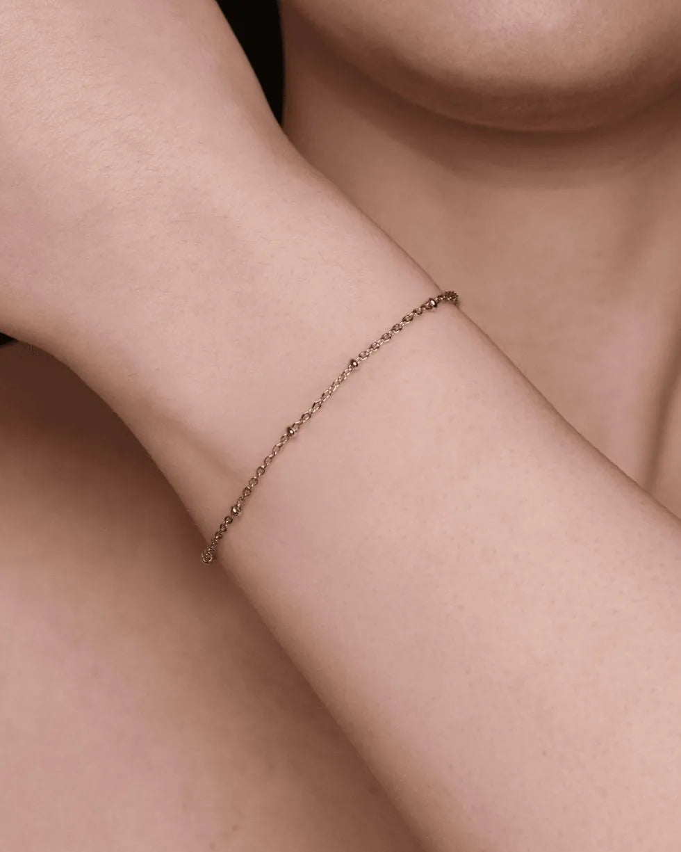 Bracciale Rosaria Argento Bracciale con filo e sfere stile rosario