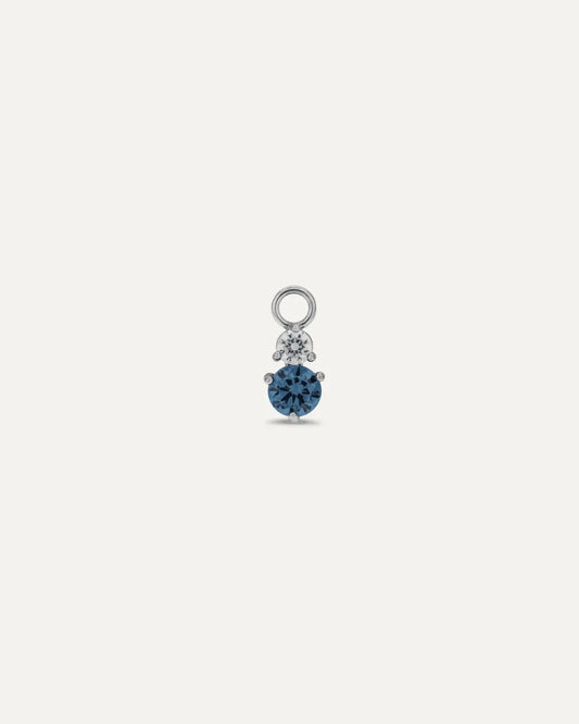 Charm Monica Argento Pendente a goccia con due zirconi incastonati