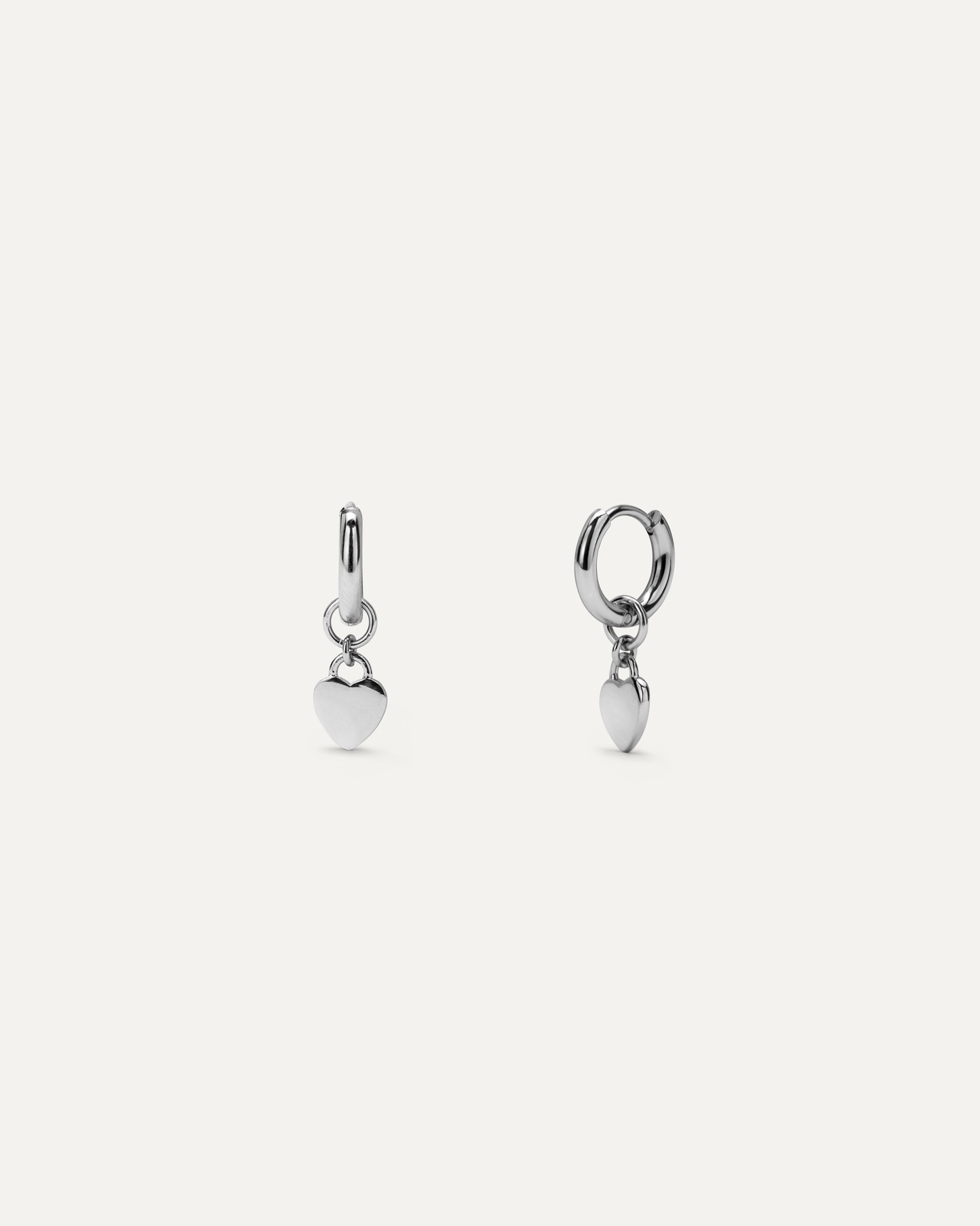 Orecchini a Cerchio Miranda argento Cerchietto piccolo con pendente a forma di cuore 2 in 1.