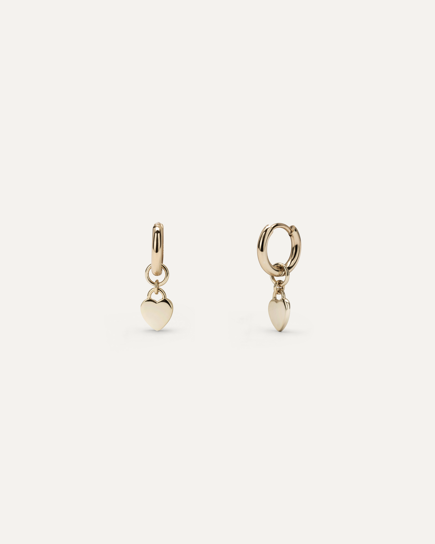 Orecchini a Cerchio Miranda oro Cerchietto piccolo con pendente a forma di cuore 2 in 1.