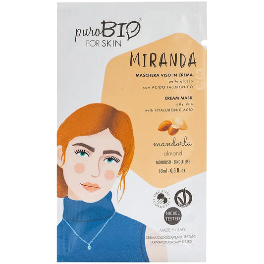 Maschera Viso in Crema Miranda - Mandorla - Maschera Viso in Crema con Acido Ialuronico (Pelle Grassa)