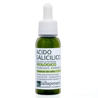 Acido Salicilico Attivi Puro - Siero viso certificato biologico purificante e seboregolatore