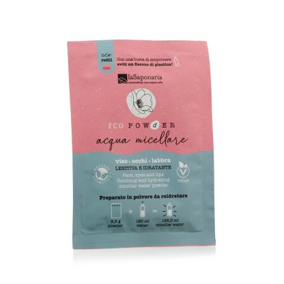 Acqua micellare in polvere da reidratare Acqua Micellare in polvere viso – occhi – labbra: ricarica lo stesso flacone!