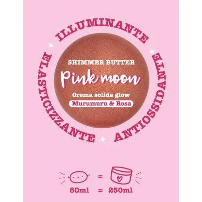 Crema solida glow PINK MOON Crema corpo solida glow: illuminante, elasticizzante, antiossidante