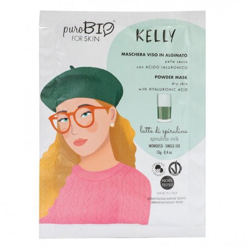 "KELLY" MASCHERA VISO PEEL-OFF - LATTE DI SPIRULINA - PELLE SECCA