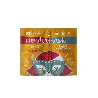 Wondermask - maschera 2 steps beauty anti age Due fasi: scrub e maschera ad effetto detox e illuminante