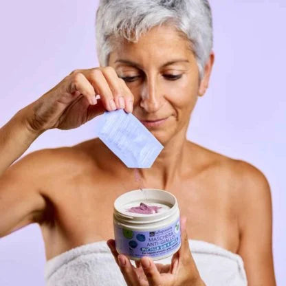 Maschera capelli anti-giallo Per capelli bianchi, grigi e biondi con Mirtillo bio e Amla