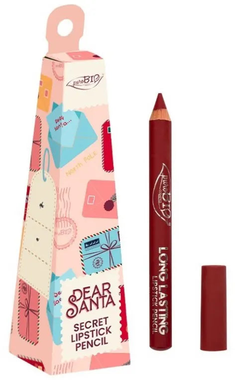 Purobio dear santa - secret lipstick pencil - matitone rossetto 013 lampone