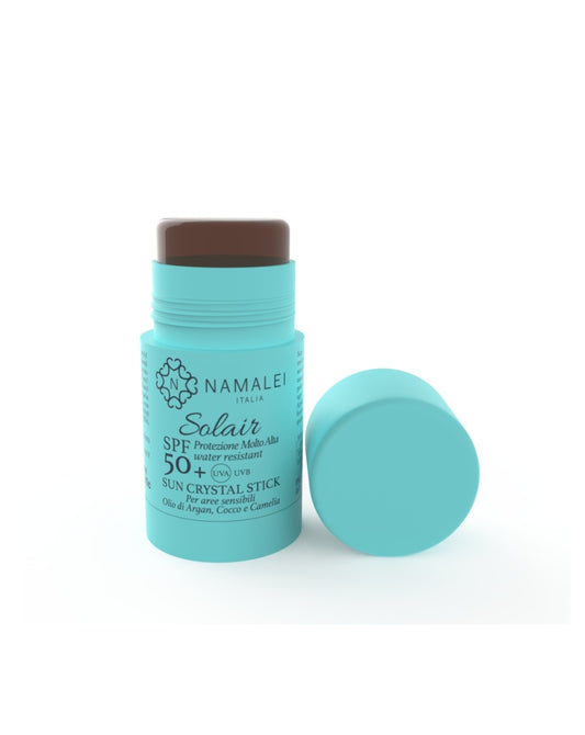 Sun Crystal Stick SPF 50+
Aree Sensibili, Nei, Tatuaggi, Cicatrici con Olio di Argan, Cocco e Camelia