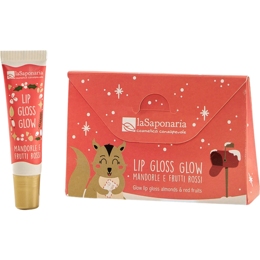 La Saponaria Lip Gloss Glow Mandorle e Frutti Rossi, 12 ml