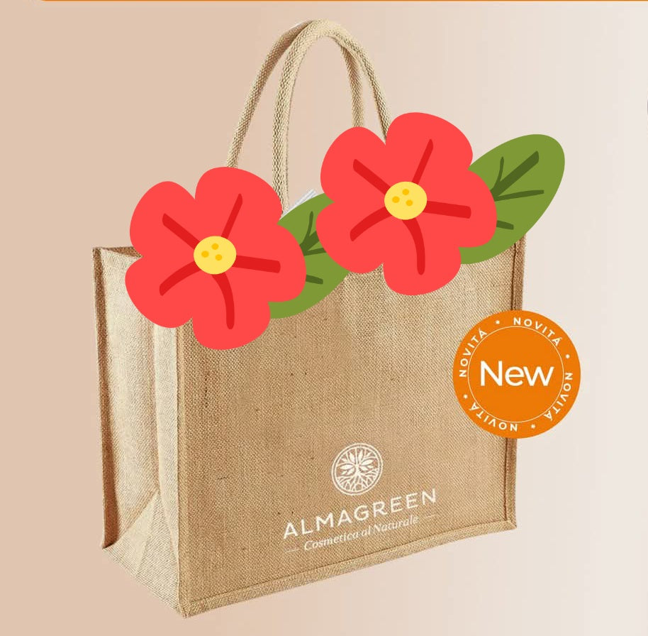 Borsa mare Almagreen In Juta Naturale