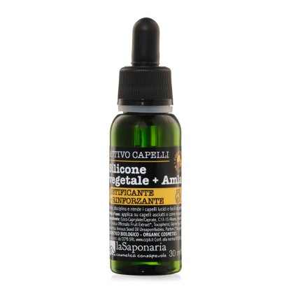 Silicone vegetale + Amla Olio ristrutturante capelli, setificante e rinforzante. Per styling o impacchi